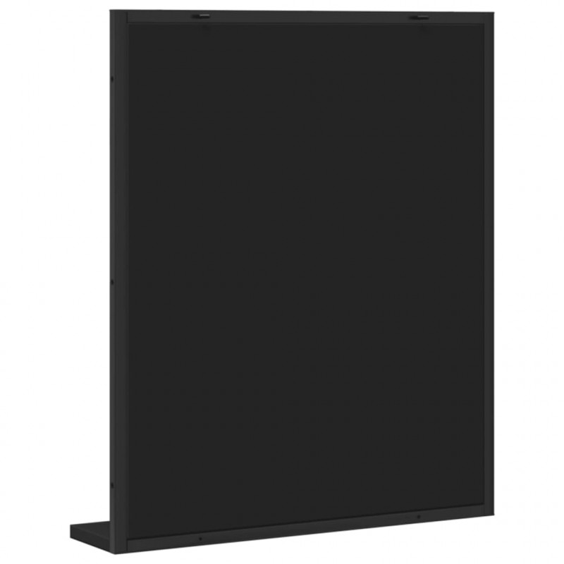 Lustro łazienkowe z półką, czarne, 50x12x60 cm