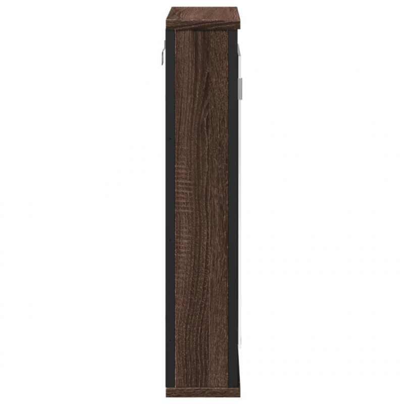 Szafka łazienkowa z lustrem, brązowy dąb, 42x12x60 cm