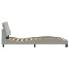 Rama łóżka z oświetleniem LED, jasnoszara, 90x190 cm, aksamitna