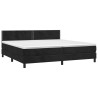 Łóżko kontynentalne z materacem, czarne, aksamit 200x200 cm