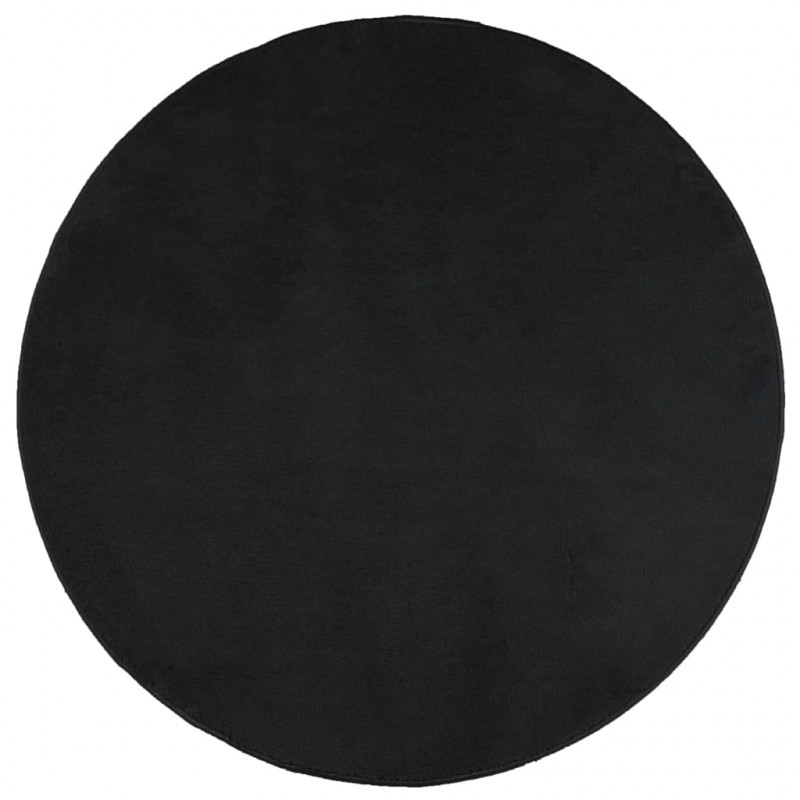 Dywan OVIEDO z krótkim włosiem, czarny, Ø 120 cm
