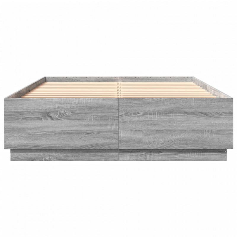 Rama łóżka, szary dąb sonoma, 120x200cm materiał drewnopochodny