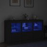 Szafka z oświetleniem LED, czarna, 123x37x67 cm