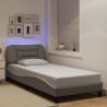 Rama łóżka z oświetleniem LED, taupe, 80x200 cm, tkanina