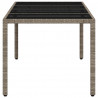 Stół ogrodowy ze szklanym blatem, szary 190x90x75 cm, rattan PE