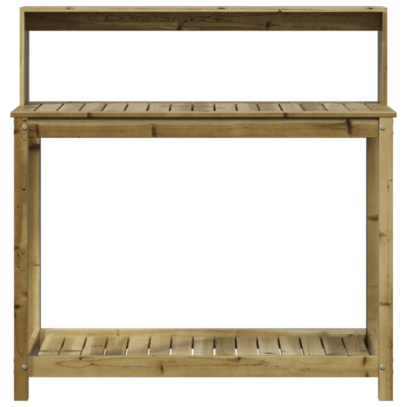 Stolik ogrodniczy z półką, 108x50x109,5 cm, impregnowana sosna