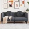 Sofa 2-osobowa z poduszkami, ciemnoszara, aksamit
