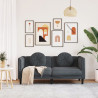 Sofa 2-osobowa z poduszkami, ciemnoszara, aksamit