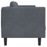 Sofa 2-osobowa z poduszkami, ciemnoszara, aksamit
