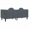 Sofa 2-osobowa z poduszkami, ciemnoszara, aksamit
