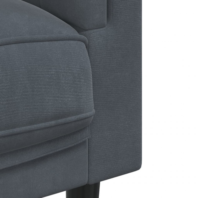 Sofa 2-osobowa z poduszkami, ciemnoszara, aksamit
