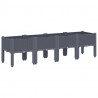 Donica ogrodowa z nóżkami, szara, 160x40x42 cm, PP