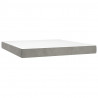 Łóżko kontynentalne z materacem, jasnoszare, 160x200cm, aksamit