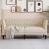 Sofa Chesterfield dwuosobowa, obita lnem