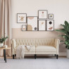 Sofa Chesterfield dwuosobowa, obita lnem