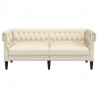 Sofa Chesterfield dwuosobowa, obita lnem