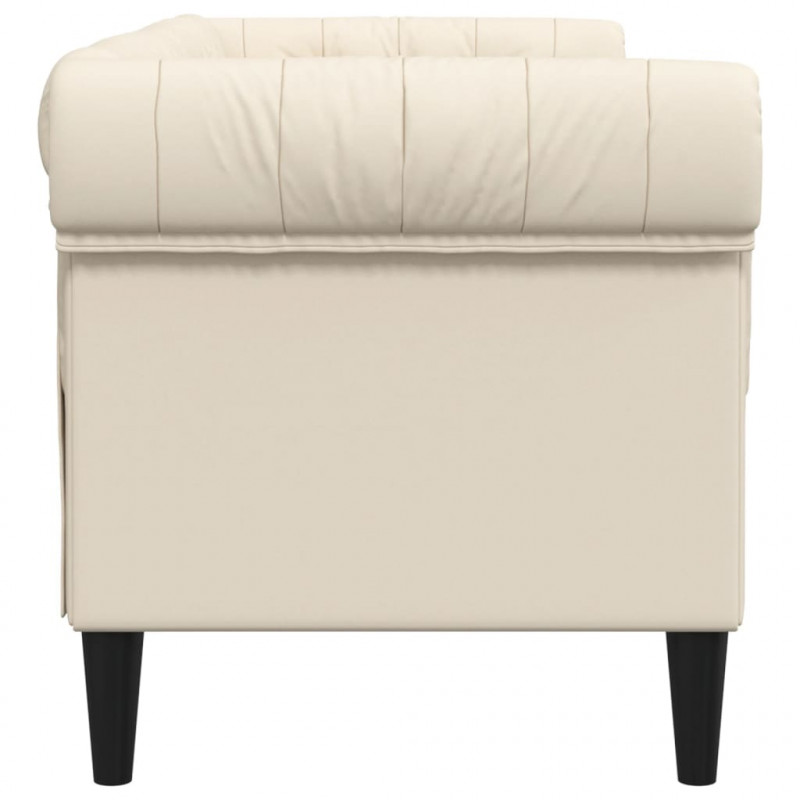 Sofa Chesterfield dwuosobowa, obita lnem