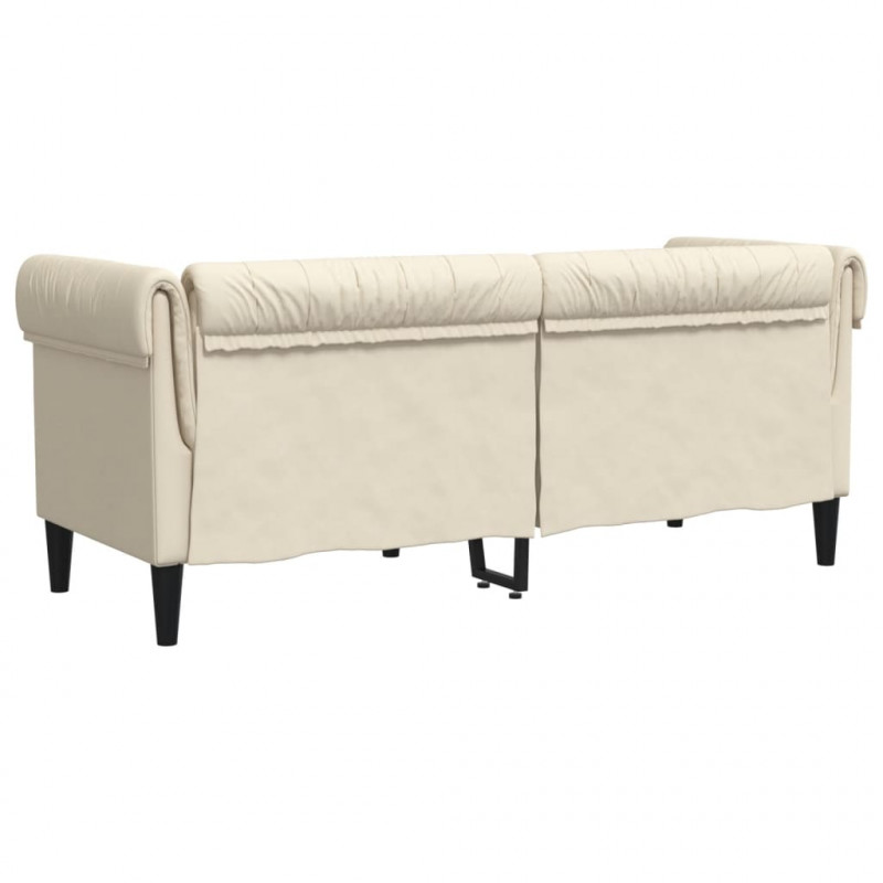 Sofa Chesterfield dwuosobowa, obita lnem