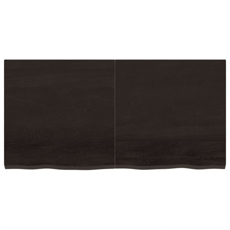 Blat stołu, ciemnobrązowy, 120x60x(2-4) cm, lite drewno dębowe