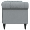 Sofa Chesterfield, trzyosobowa, jasnoszara, obita tkaniną