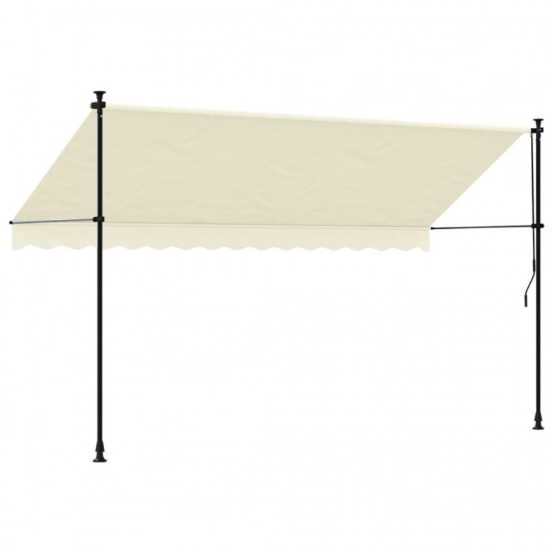 Markiza zwijana, kremowa, 350x150 cm, tkanina i stal