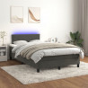 Łóżko kontynentalne z materacem i LED, ciemnoszare, 120x190 cm