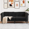Sofa dwuosobowa, czarna, aksamit
