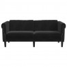 Sofa dwuosobowa, czarna, aksamit