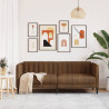 Sofa 2-os., brązowa, sztuczna skóra zamszowa