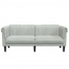 Sofa dwuosobowa, jasnoszara, aksamit
