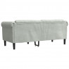 Sofa dwuosobowa, jasnoszara, aksamit