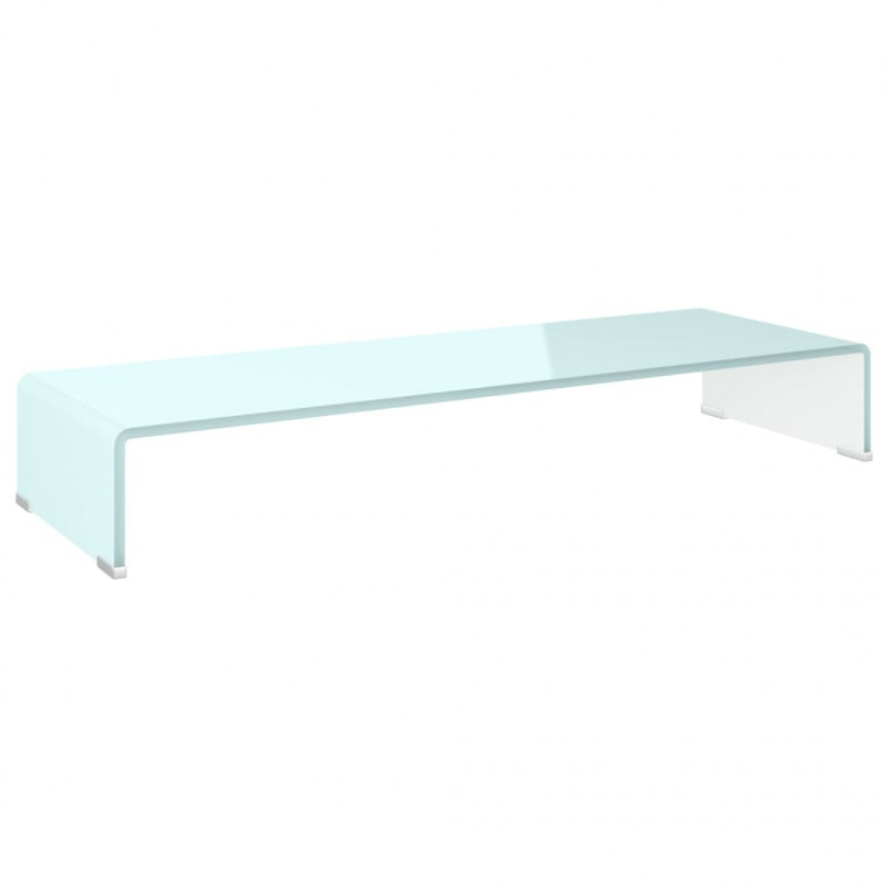 Podstawka pod monitor / TV, zielone szkło, 90x30x13 cm