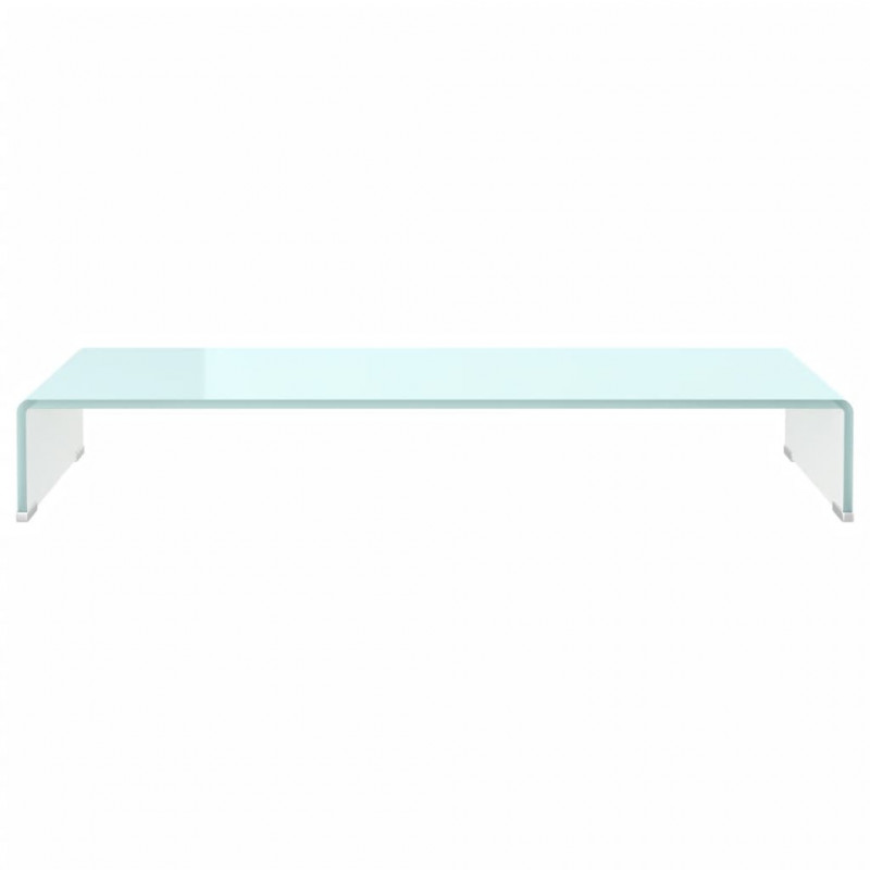 Podstawka pod monitor / TV, zielone szkło, 90x30x13 cm