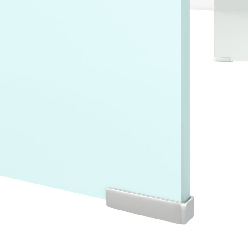 Podstawka pod monitor / TV, zielone szkło, 90x30x13 cm