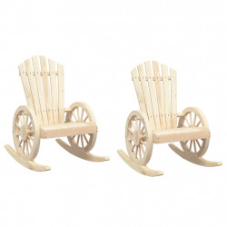 Krzesła bujane Adirondack, 2 szt., lite drewno jodłowe