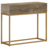 Stolik konsolowy, 90x30x76 cm, lite drewno mango i żelazo