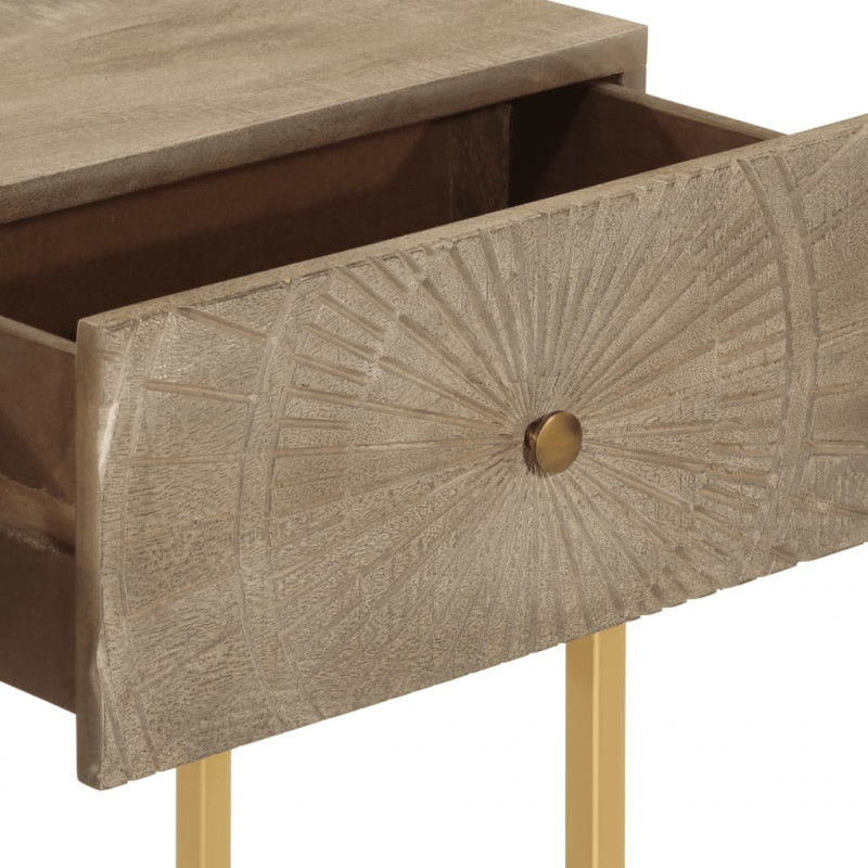 Stolik konsolowy, 90x30x76 cm, lite drewno mango i żelazo