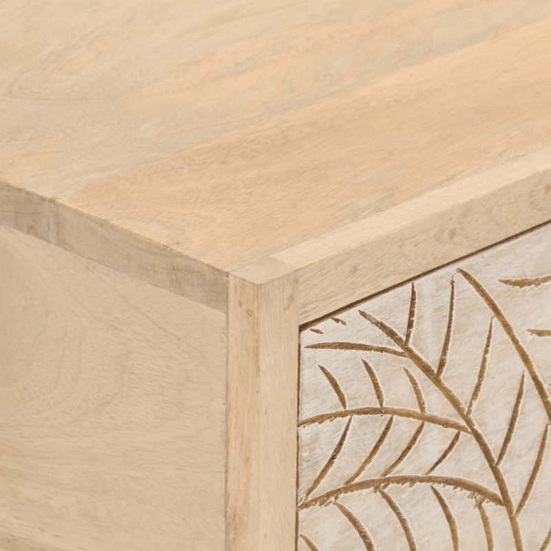 Stolik konsolowy, 90x30x76 cm, lite drewno mango i żelazo