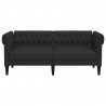 Sofa Chesterfield, dwuosobowa, czarna, obita tkaniną
