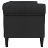 Sofa Chesterfield, dwuosobowa, czarna, obita tkaniną