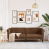 Sofa 3-os., brązowa, sztuczna skóra zamszowa