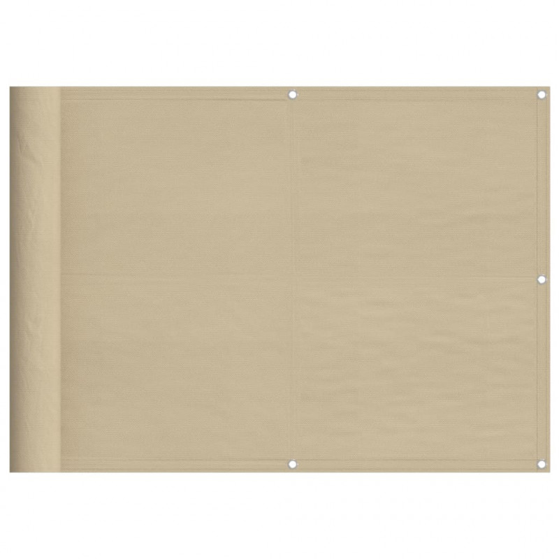 Parawan balkonowy, beżowy, 75x800 cm, 100% poliester Oxford