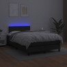 Łóżko kontynentalne z materacem i LED, czarne, 120x190 cm