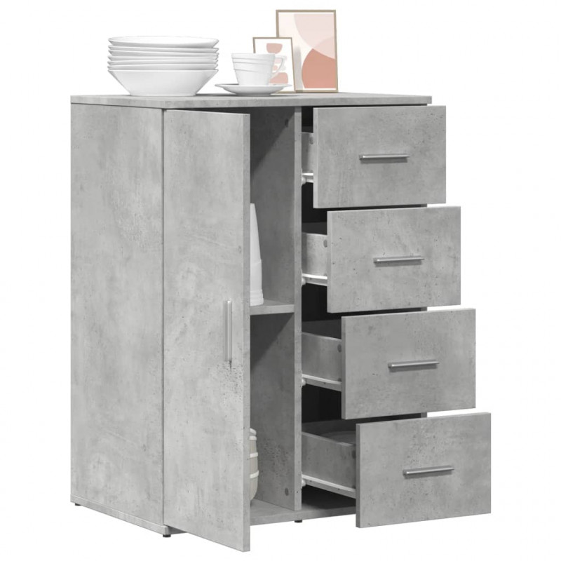 Szafka, szarość betonu, 59x39x80 cm, materiał drewnopochodny