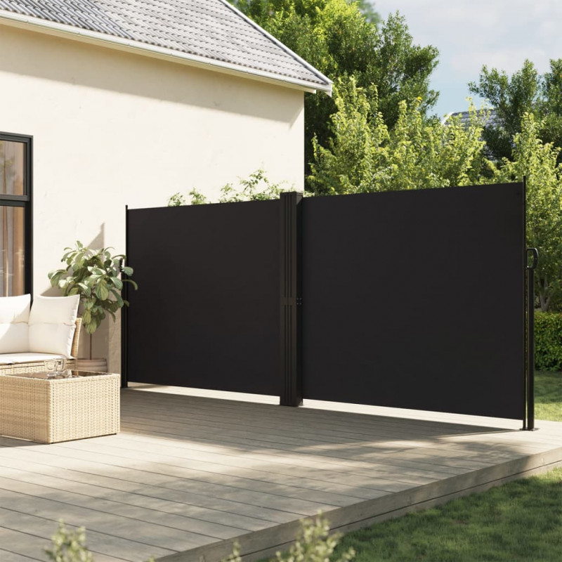 Zwijana markiza boczna, czarna, 160 x 600 cm