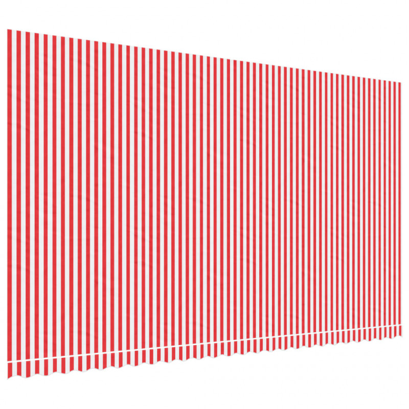 Tkanina na wymianę do markizy, czerwono-białe paski, 6x3,5 m