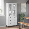 Kredens VIKEN, biały, 80x40x190 cm, lite drewno sosnowe