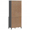 Kredens VIKEN, antracytowy, 80x40x190 cm, lite drewno sosnowe