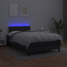 Łóżko kontynentalne z materacem i LED, czarne, 120x190 cm