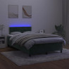 Łóżko kontynentalne z materacem i LED, ciemna zieleń, 120x190cm